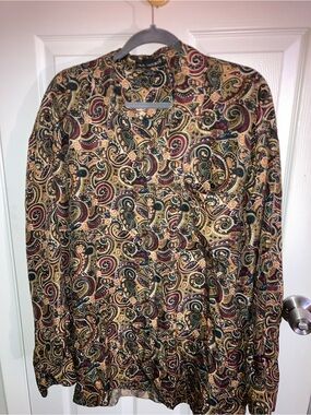 Men's Paisley Button-Down silk dress shirt
